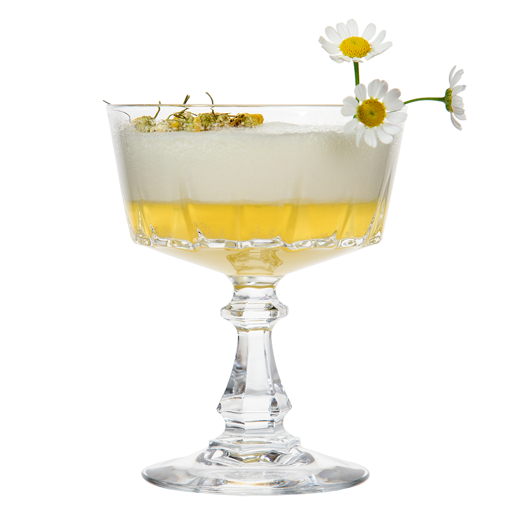 Chamomile Gin Sour mit THE DUKE Munich Dry Gin 